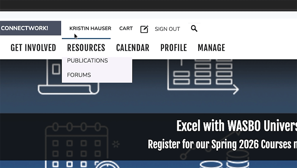Opening the profile dashboard